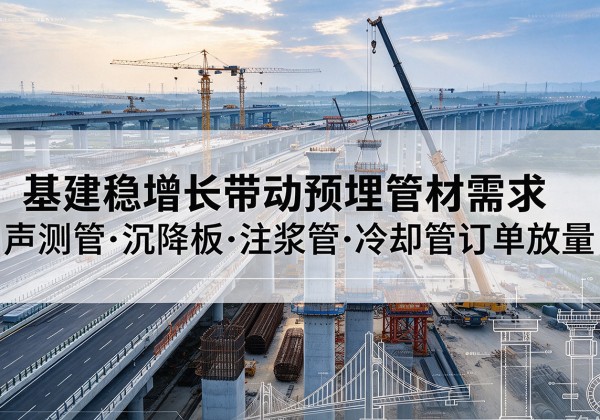 荣昌区基建稳增长带动预埋监测管材需求，声测管、沉降板、注浆管订单持续放量